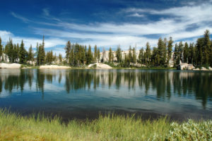 View of mountain lake