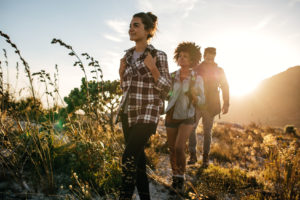 hiking outdoors