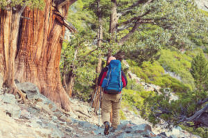 man hiking