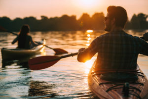 kayaking on lake